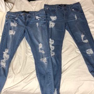 Denim destroyed jeans